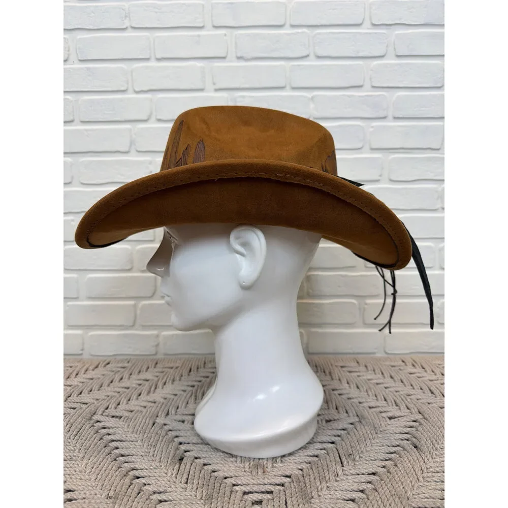 Sun Kissed Fedoras Cowgirl Hat Rust Hand-Painted Desert Western One Size